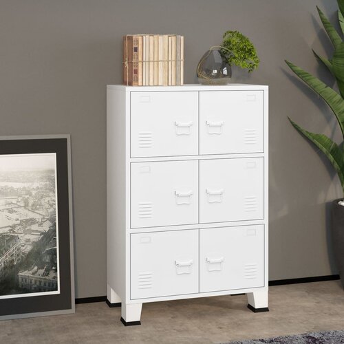 The Living Store Industrijska omara bela 75x40x115 cm kovinska - Skrinja Za Shranjevanje, (21429741) Slike