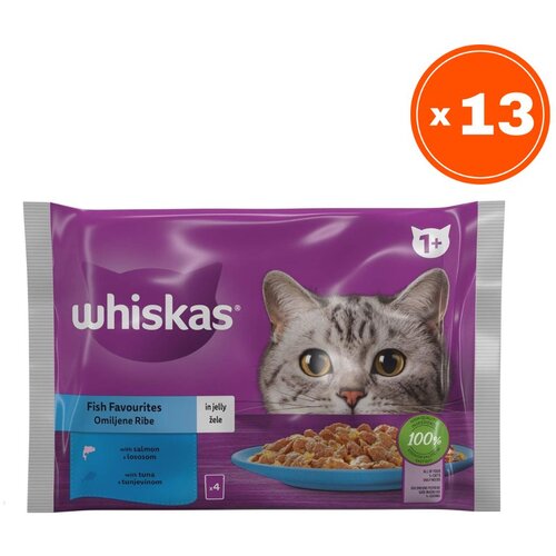 Whiskas Vlažna hrana za mačke, Riba, 4x85g, 13 pakovanja Cene