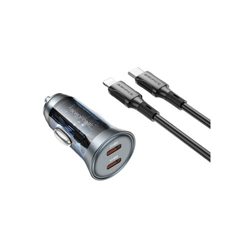 Borofone BZ26B avtopolnilec pd 45W 2x type c qc 3.0 s kablom type c - lightning 1m - črn Cene