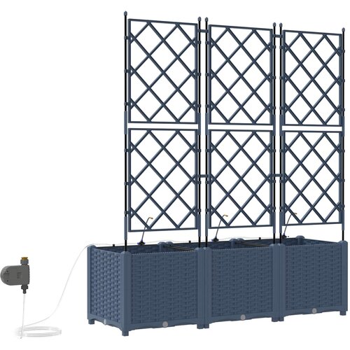  Vrtna saksija 3 pcs Sivi 120 x 40 x 142 cm Plastika Slike