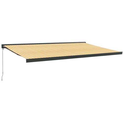  Tenda na uvlačenje žuto-bijela 5 x 3 m od tkanine i aluminija Slike