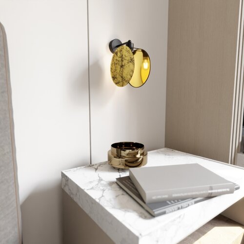  Zidna lampa MOTIF 1xE27/15W/230V zlatna Slike