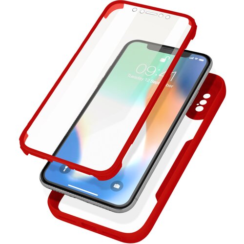 AVIZAR Ovitek iPhone X / XS, zadnji del iz pleksiglasa z Rdec obrobo, (20616969) Cene