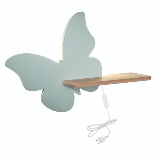  LED dečije zidno svetlo sa policom BUTTERFLY LED/5W/230V zelena/drvo Cene