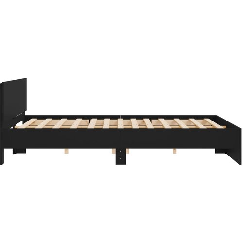  Okvir kreveta s uzglavljem crni 200 x 200 cm Slike