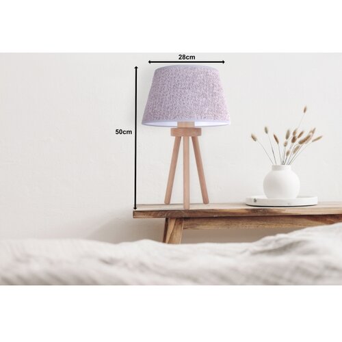  Duolla - Stona lampa BOUCLE 1xE27/15W/230V &amp;Oslash; 28 cm siva/drvo Slike
