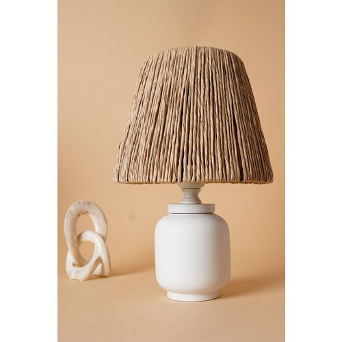 Hanah home stona lampa E27 Max 40W, Belo-Hrast Slike