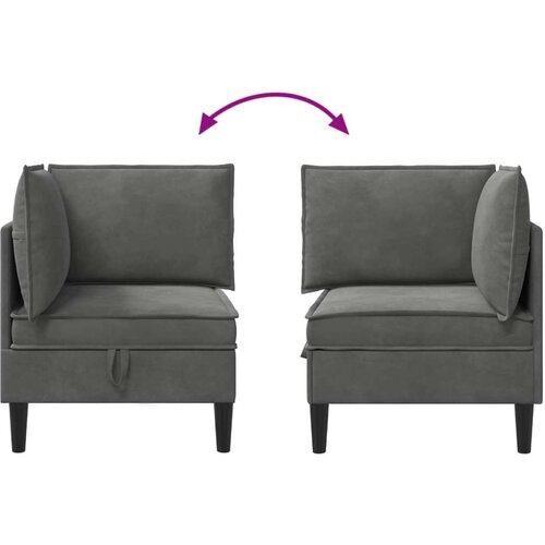 SOFA s pohranom Tamnosiva Baršun - Tamnosiva Kutna Cene