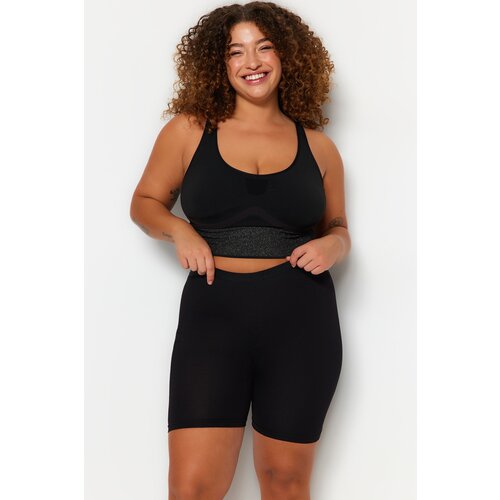 Trendyol Curve Black Knitted Short Leggings Slike