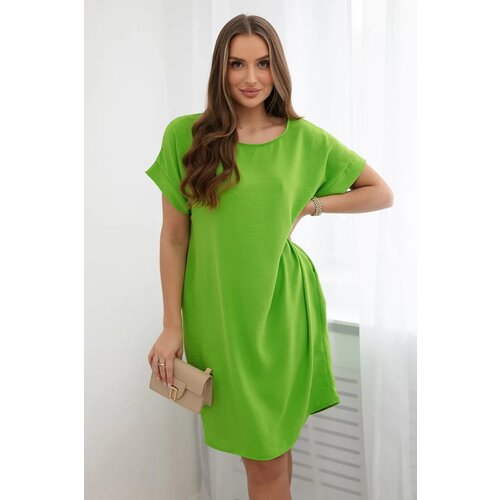 Kesi Włoski Dress with pockets light green Cene