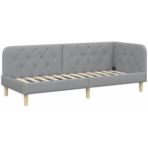  Kutni okvir kreveta Svijetlo siva 80 x 200 cm tkanina Slike