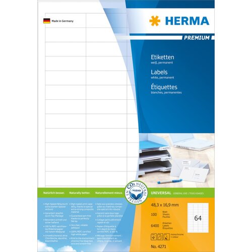 Herma etikete 48,3x16,9 A4/64 1/100 bela ( 02H4271 ) Cene