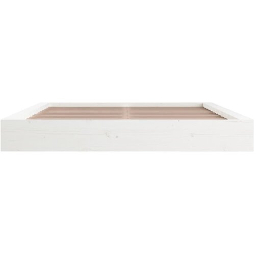  Okvir za krevet bijeli 120 x 200 cm od masivnog drva Slike