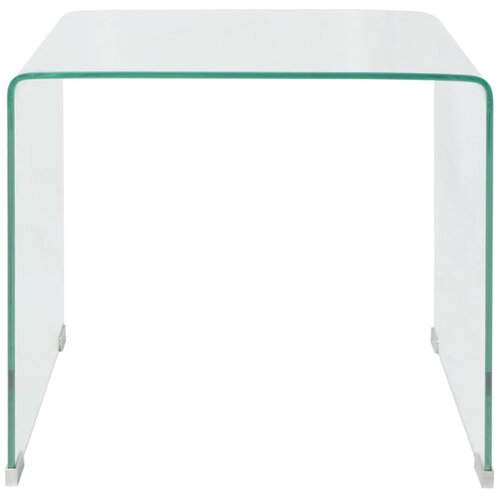 Maison Chic Klubska mizica - kavna mizica - Nizka mizica iz Kaljenega Stekla 49,5x50x45 cm Prosojna, (21755021) Cene