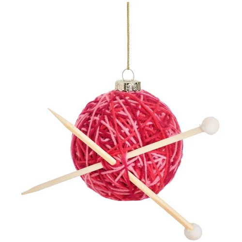 Sass & Belle Steklen okrasek za jelko Knitting Ball –