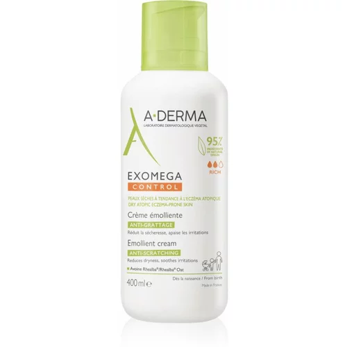 A-derma Exomega Control krema za tijelo za vrlo suhu, osjetljivu i atopičnu kožu 400 ml