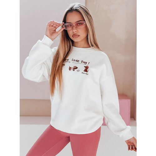 DStreet Bluza damska oversize z jamnikami JAMNIKOVE biała Cene