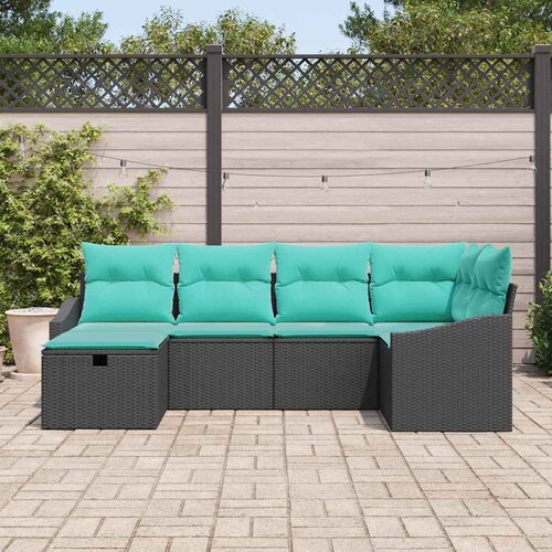  Set sofe 6 kom. Crna poliratan 233,5 x 123,5 x 85 cm Slike