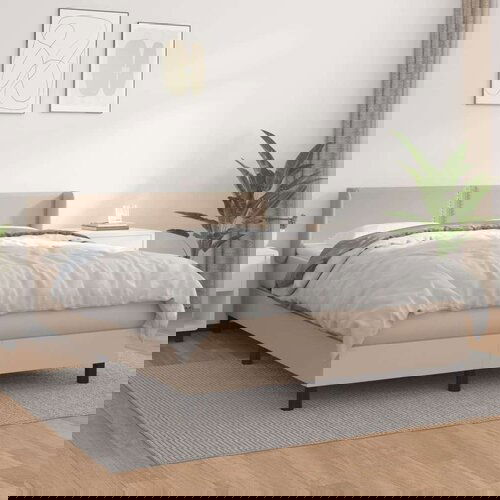  Box spring postelja z vzmetnico kapučino 140x200cm umetno usnje, (20894990) Slike