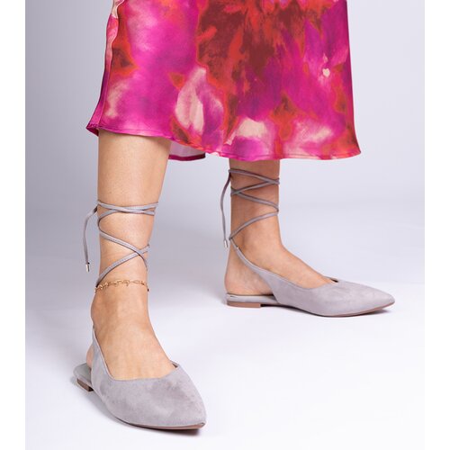 D/CEO marka niezdefiniowana Gray flat lace-up pumps tied around the ankle Karlioz Cijene
