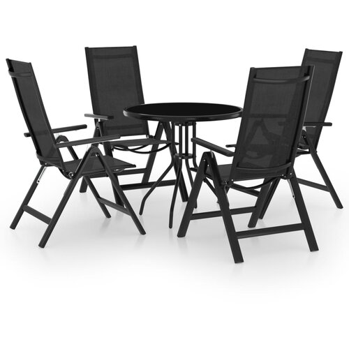 vidaXL 5-dijelni bistro set crni i antracit Cijene