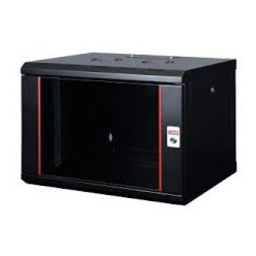LANDE Nazidni ormar 6U dim.600x450mm ,staklena vrata,crni,100kg FP ( Ln-wb-06u6045-bl-f ) Cene