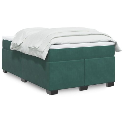  The Living Store Box spring postelja z vzmetnico temno zelen 120x190 cm žamet - Box Spring Postelja, (21490340) Cene