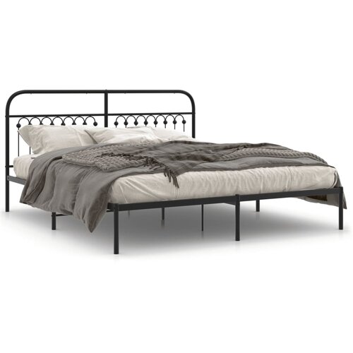 vidaXL Metalni okvir za krevet s uzglavljem crni 183x203 cm Cijene