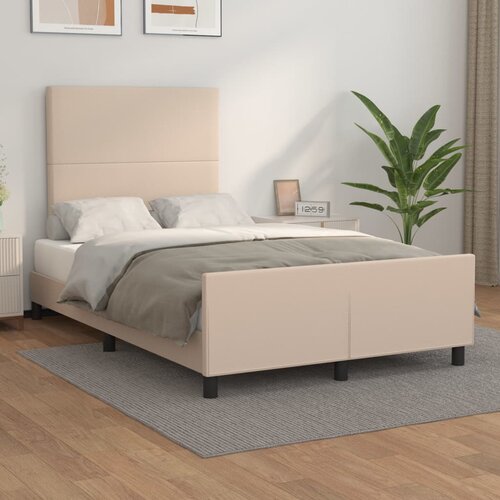 The Living Store Posteljni okvir z vzglavjem kapučino 120x200 cm umetno usnje - Posteljni Okvir Z Vzglavjem, (21532016) Cene