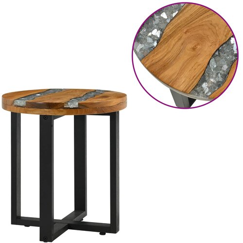  Kava Stol Smeđa 40 x 40 x 45 cm Čvrsto teak drvo Slike