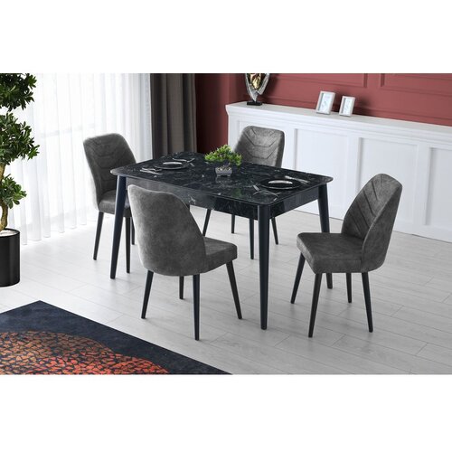 Hanah home Trpezarijski sto Lotus 130x75x80cm Antracit Cene