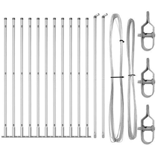 vidaXL Ograjni stebri 13 pcs srebrna Ø32mm 130 cm Pocinkano jeklo, (5000095169) Cene