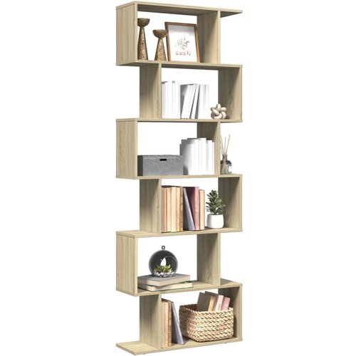 VidaXL Pregrada / regal za knjige 6 razina hrast 70x24x193 cm drveni Slike