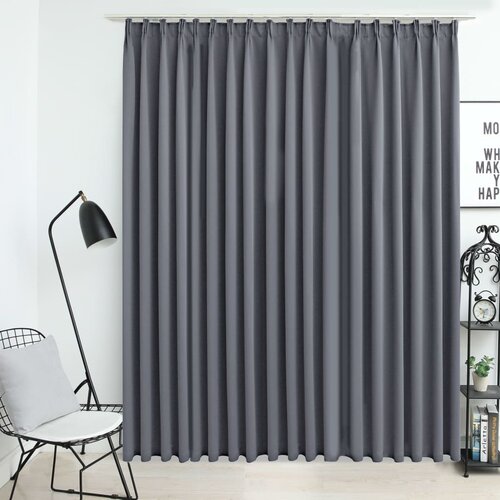 vidaXL zavjesa za zamračivanje s kukama siva 290 x 245 cm Cijene