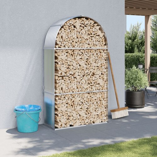 vidaXL Nosilec za polena srebrn 120x45x210 cm pocinkano jeklo Cene