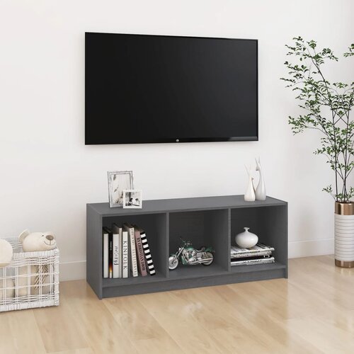 vidaXL TV omarica siva 104x33x41 cm trdna borovina Cene