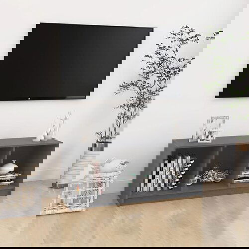 VidaXL TV ormarić sivi 104 x 33 x 41 cm od masivne borovine Slike