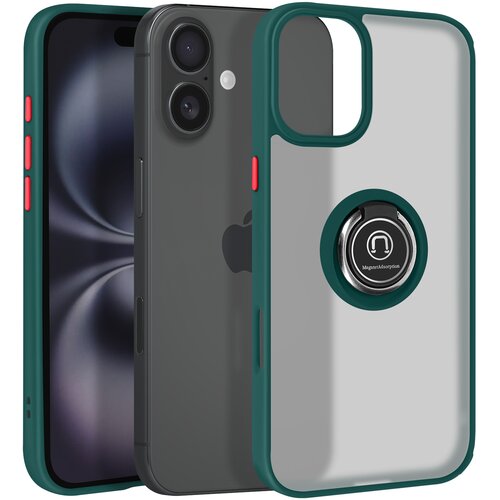 AVIZAR Ovitek za iPhone 16 Plus Bague M&eacute;tallique Support Vid&eacute;o, Zelena, (5000017058) Cene