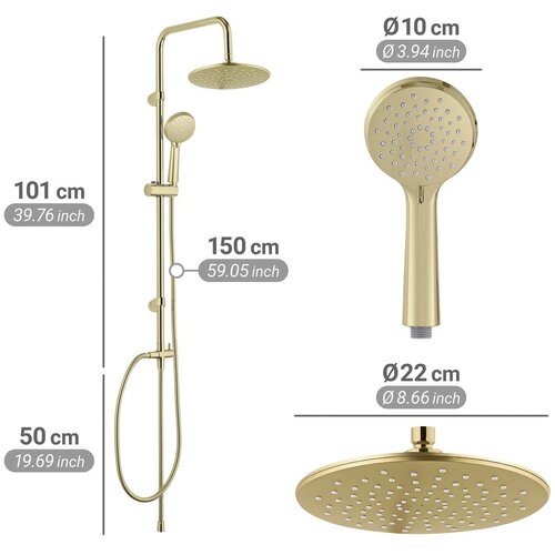 Wenko Set za tu&amp;scaron; kabinu od nehrđajućeg čelika mat zlatni 101 cm Young Line &amp;ndash; Slike
