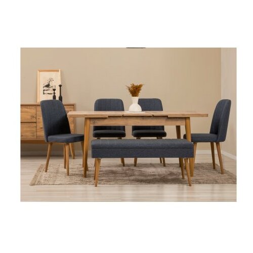 Hanah home Trpezarijski set Vina Bench 03 1048, 7 delova, Tamnosivi Cene