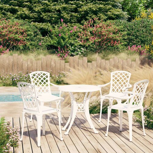 vidaXL 5-dijelni bistro set od lijevanog aluminija bijeli Cene