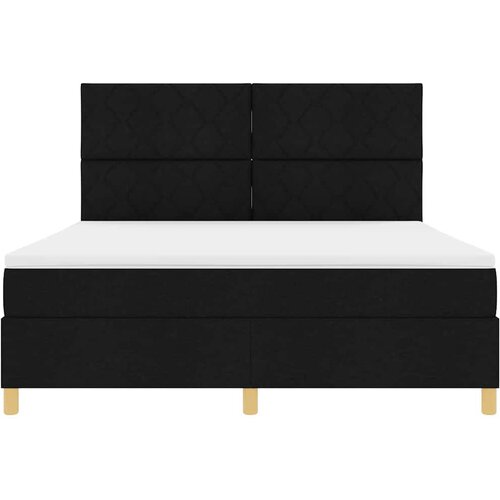  LED Box Spring Krevet s uzglavljem Crna 180 x 200 cm tkanina Slike