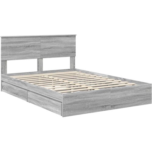  Krevet s od storage Siva Sonoma 160 x 200 cm Konstruirano drvo Slike