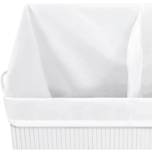  Ko&amp;scaron;ara za rublje od bambusa s 2 odjeljka bijela 100 L Slike