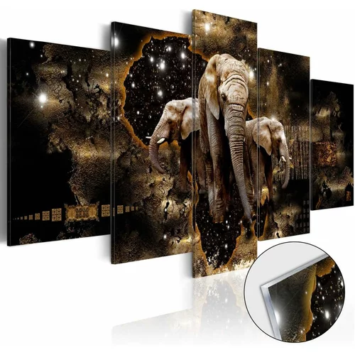  Slika na akrilnom staklu - Brown Elephants [Glass] 100x50