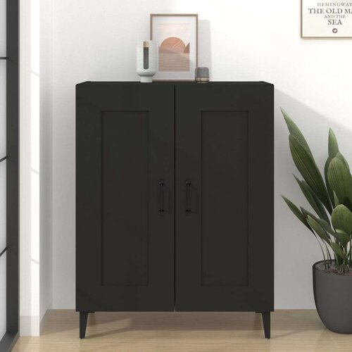  Komoda črna 69,5x34x90 cm konstruiran les, (20654657) Slike