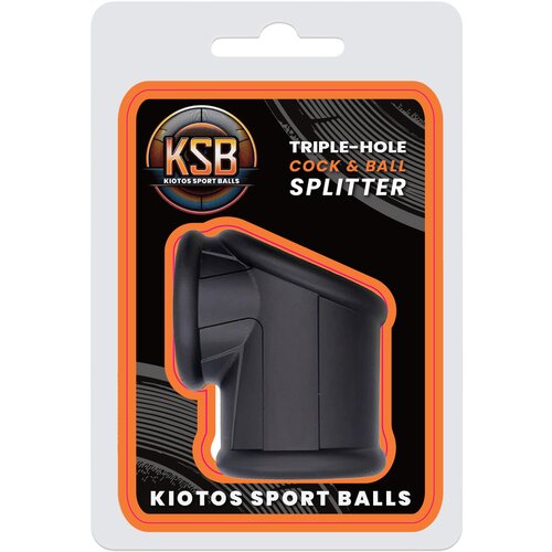 Kiotos KSB Silicone Triple-Hole Cock &amp;amp; Ball Splitter Black Slike