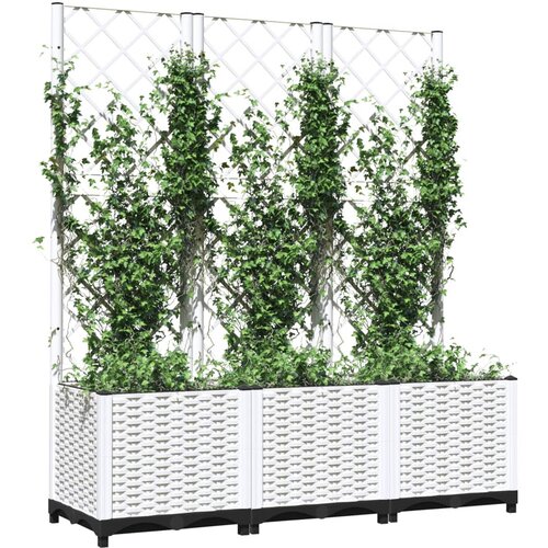  Vrtna sadilica s re&amp;scaron;etkom bijela 120 x 40 x 136 cm PP Slike