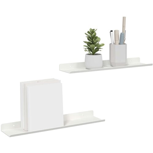  Lebdeća polica Zidne 2 pcs Bijeli 40 x 8,5 x 2,5 cm Čelik Slike