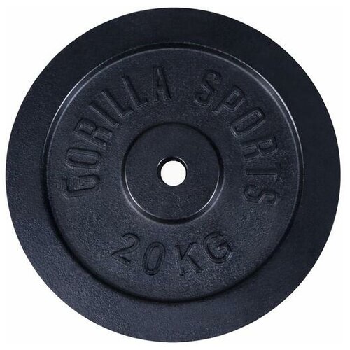 Gorilla Sports teg od livenog gvožđa (20 kg / crni) Slike